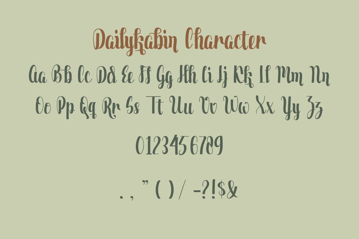 Пример шрифта Dailykabin Regular