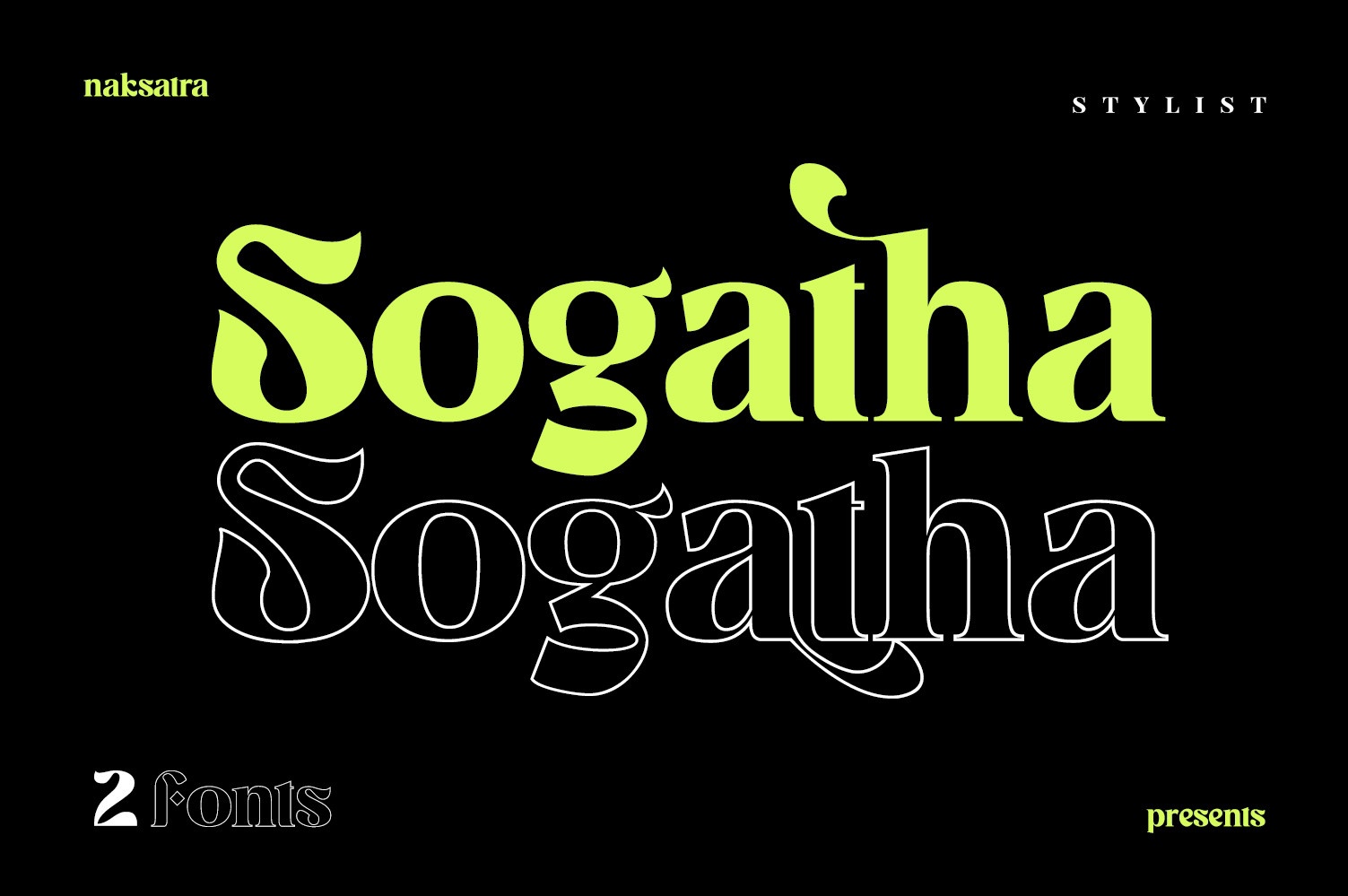 Пример шрифта Sogatha outline-Regular
