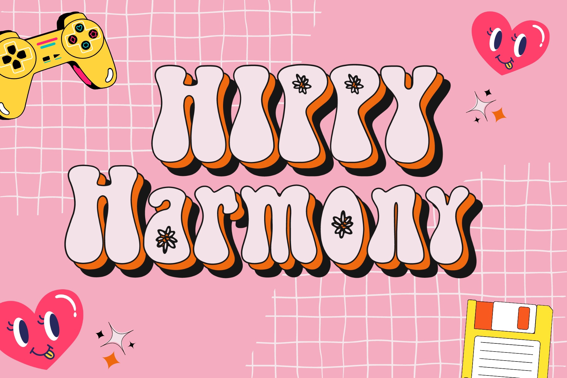 Пример шрифта Hippy Harmony