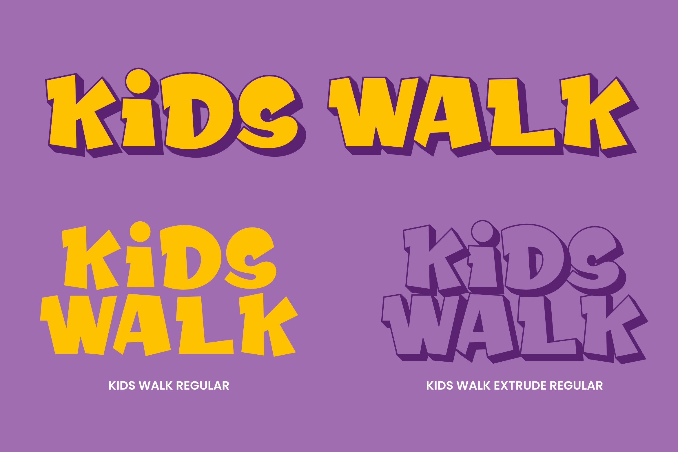 Пример шрифта Kids Walk Regular
