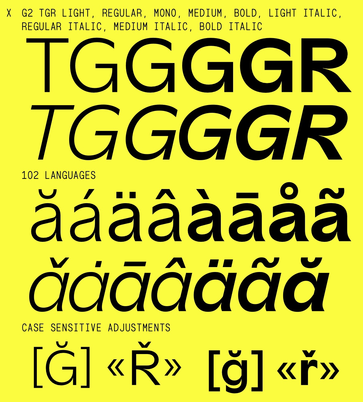 Пример шрифта G2 TGR Bold Italic