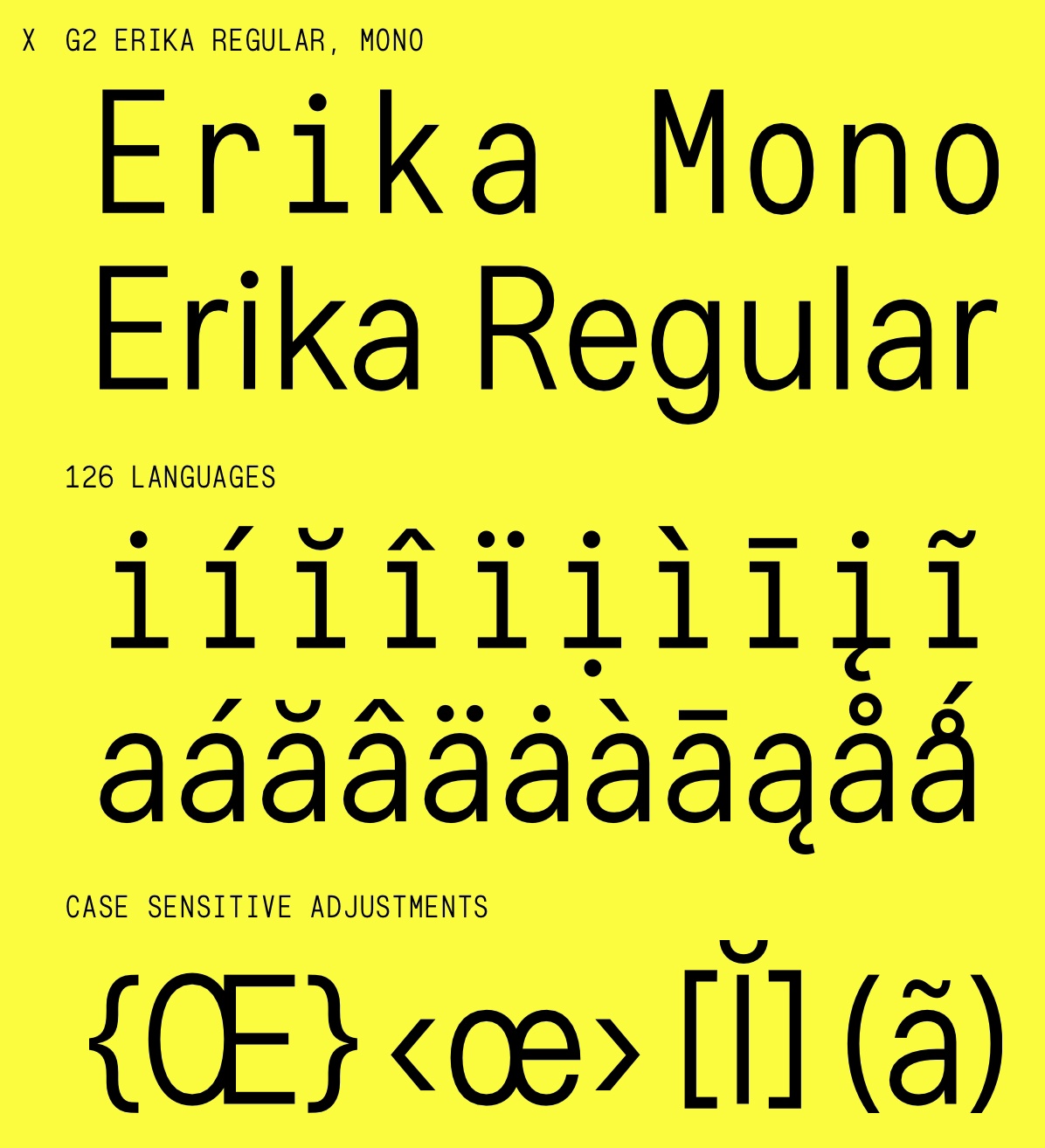 Пример шрифта G2 Erika