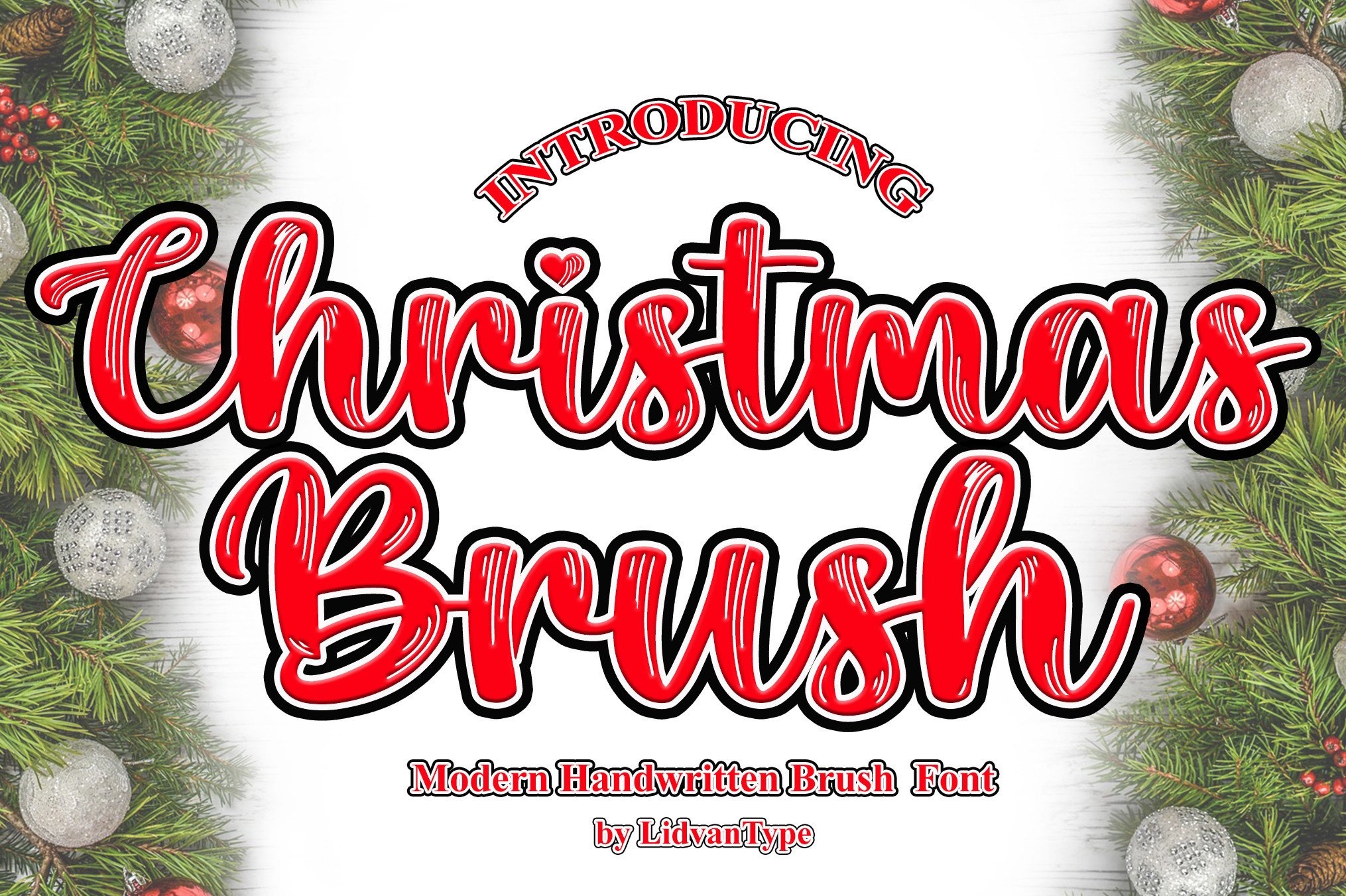 Пример шрифта Christmas Brush
