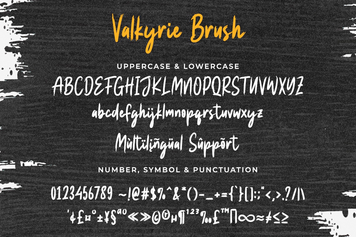 Пример шрифта Valkyrie Brush Regular