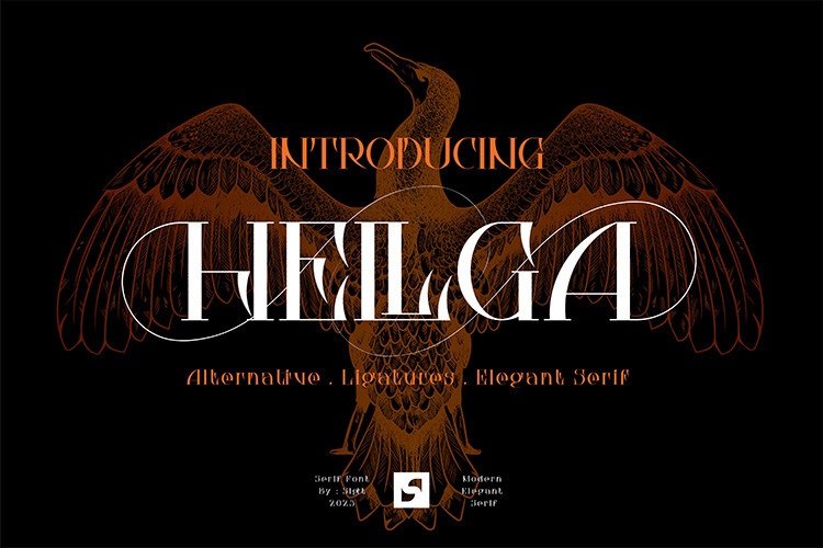 Пример шрифта Hellga