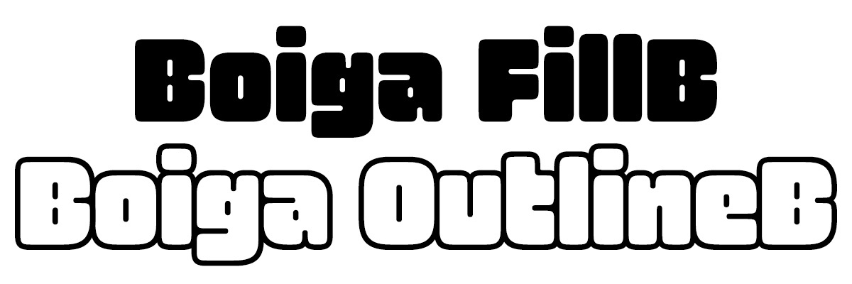 Пример шрифта Boiga FillB