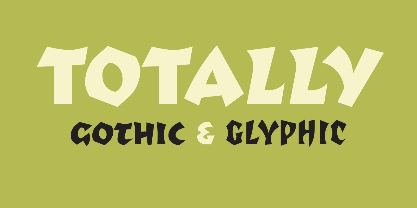 Пример шрифта Tottaly Gothic + Glyphic Glyphic Regular