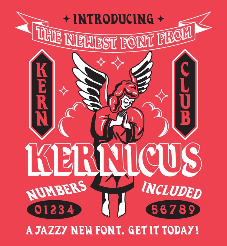 Пример шрифта Kernicus