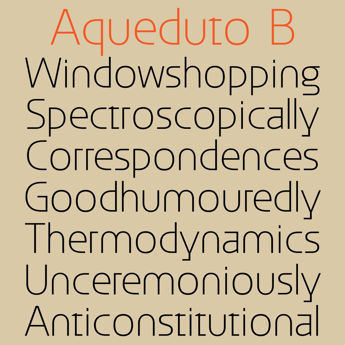 Пример шрифта Aqueduto Thin B