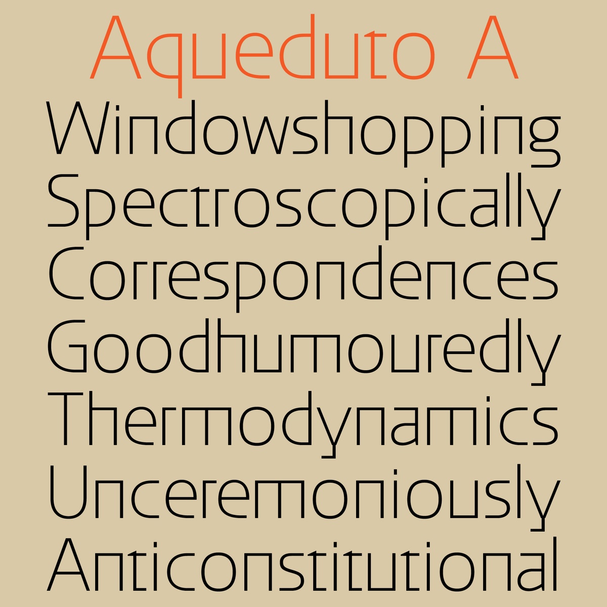 Пример шрифта Aqueduto Thin A