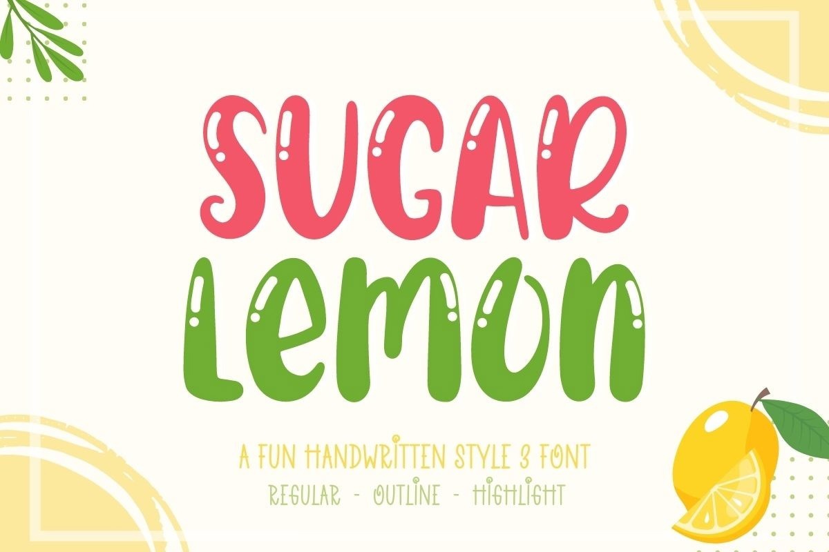 Пример шрифта Sugar Lemon
