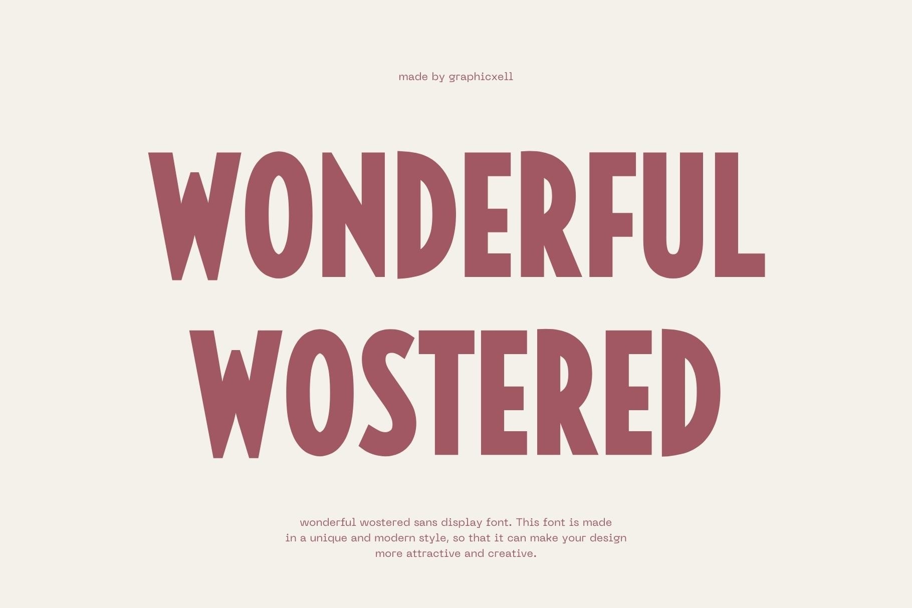 Пример шрифта Wonderful Wostered Regular