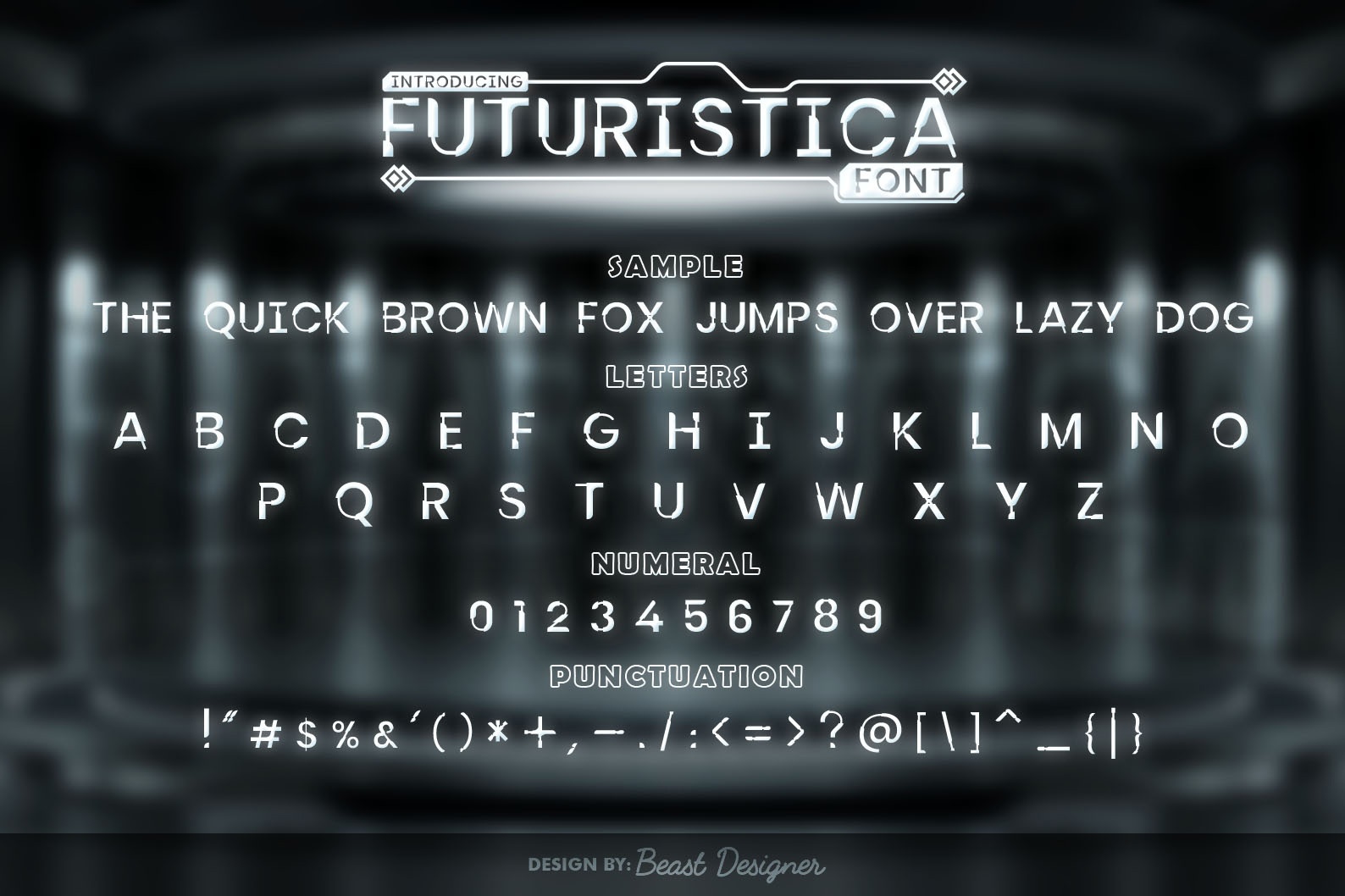 Пример шрифта Futuristica Regular
