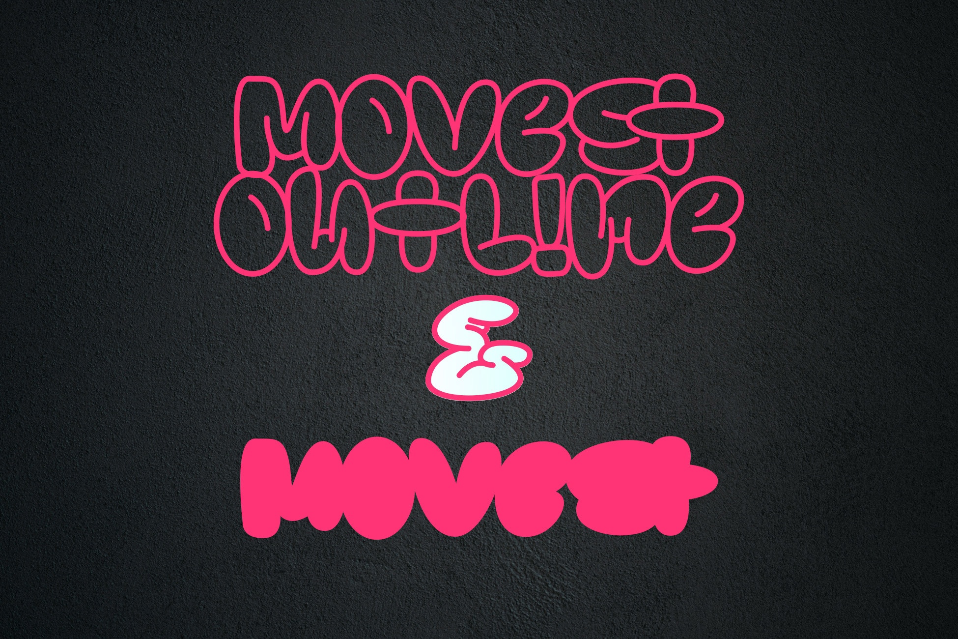 Пример шрифта Movest Outline