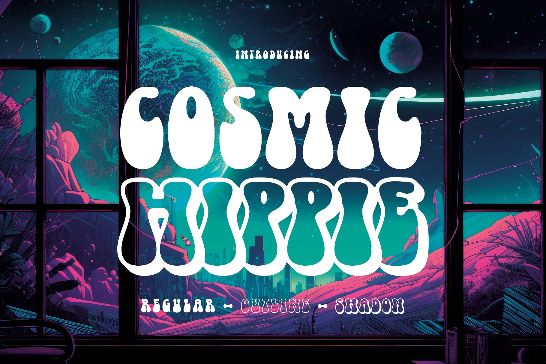 Пример шрифта Cosmic Hippie Regular