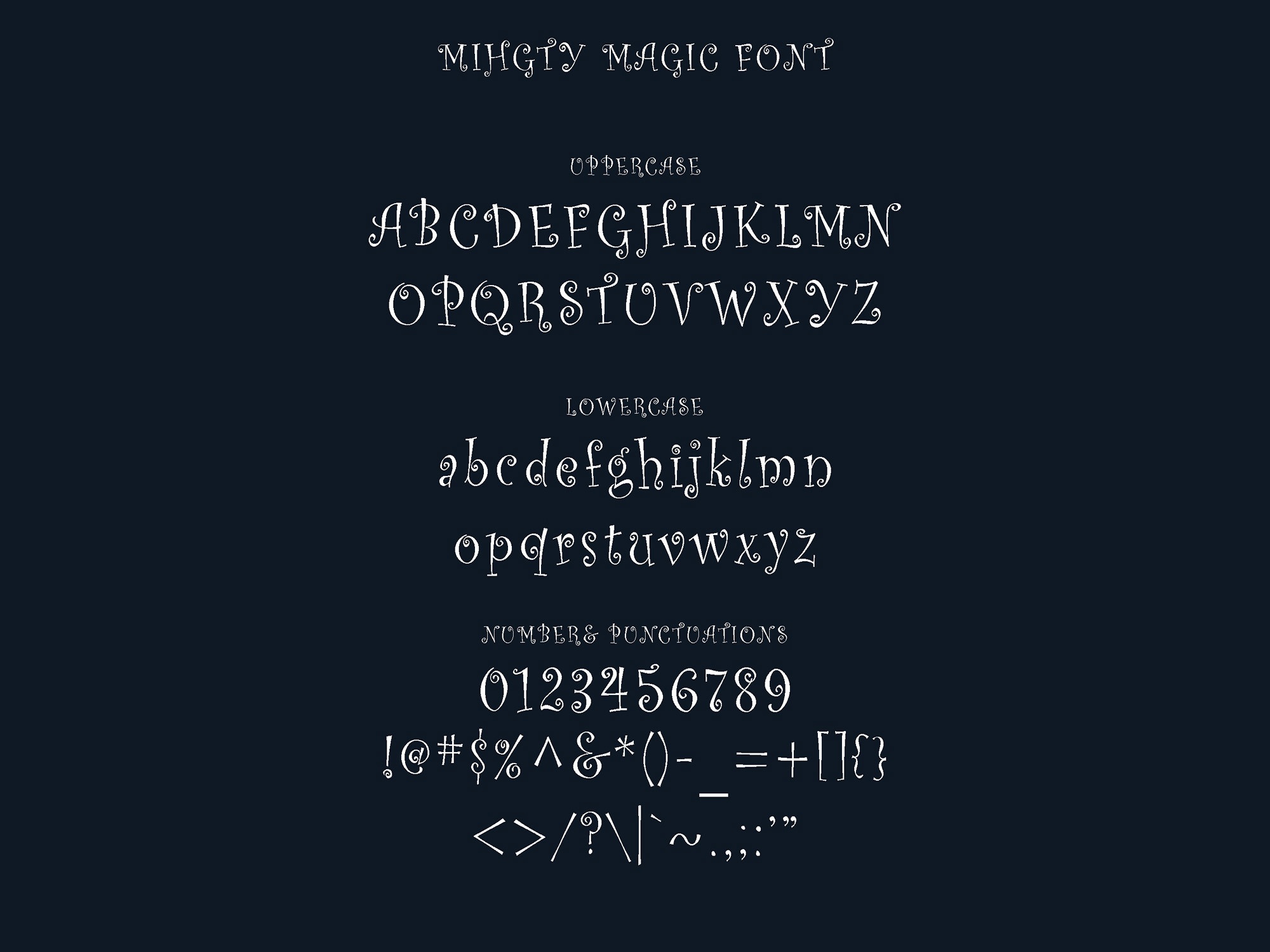 Пример шрифта Mightymagic Regular
