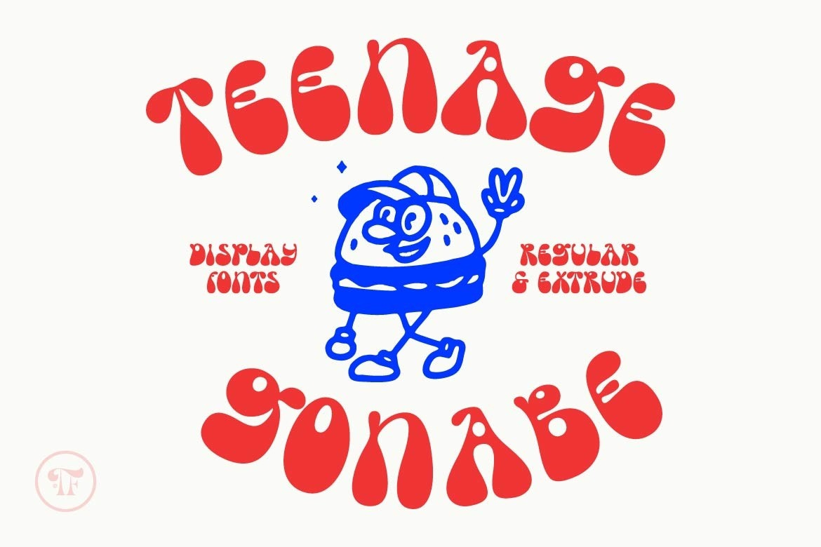 Пример шрифта Teenage Gonabe