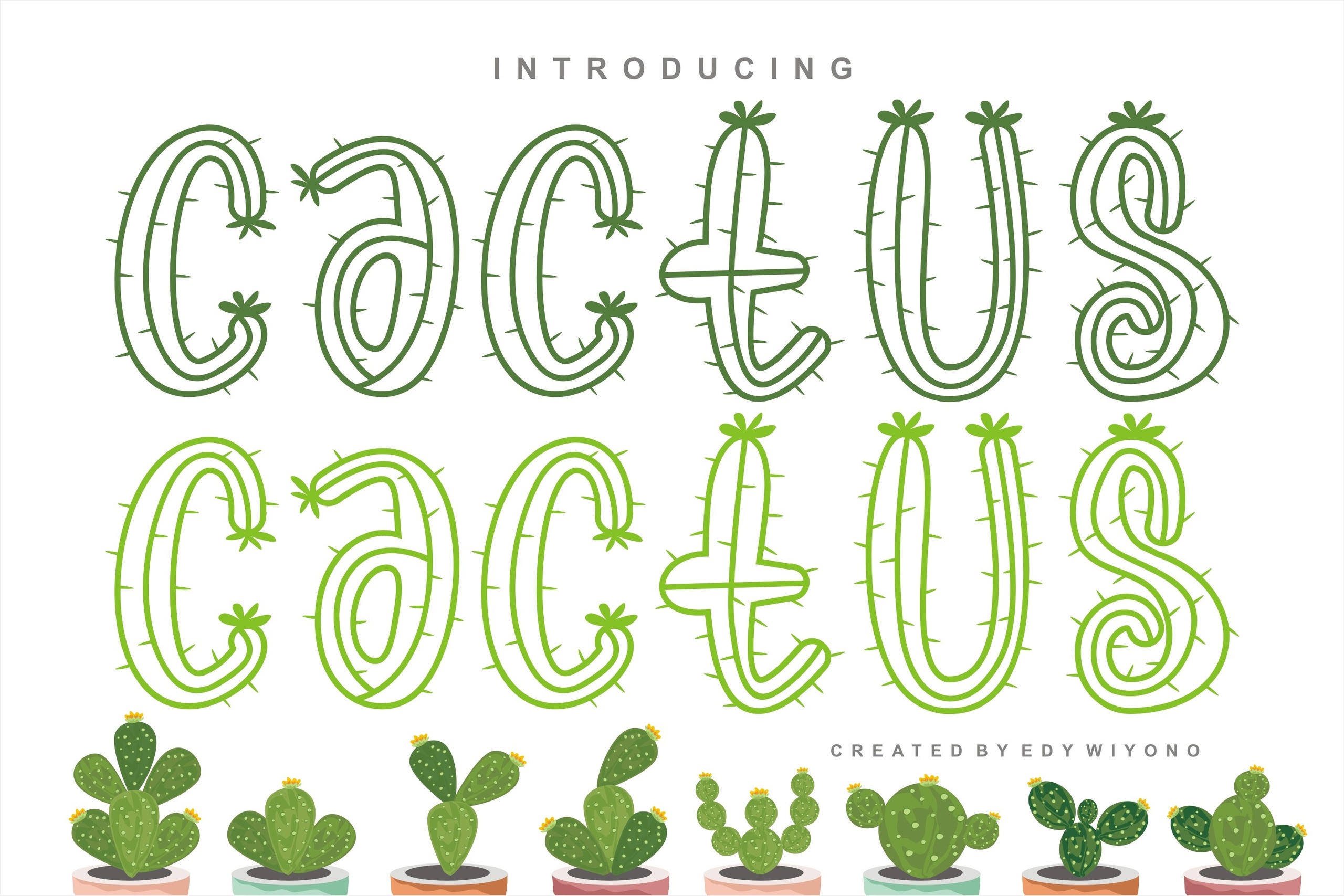 Пример шрифта Cactus Plants