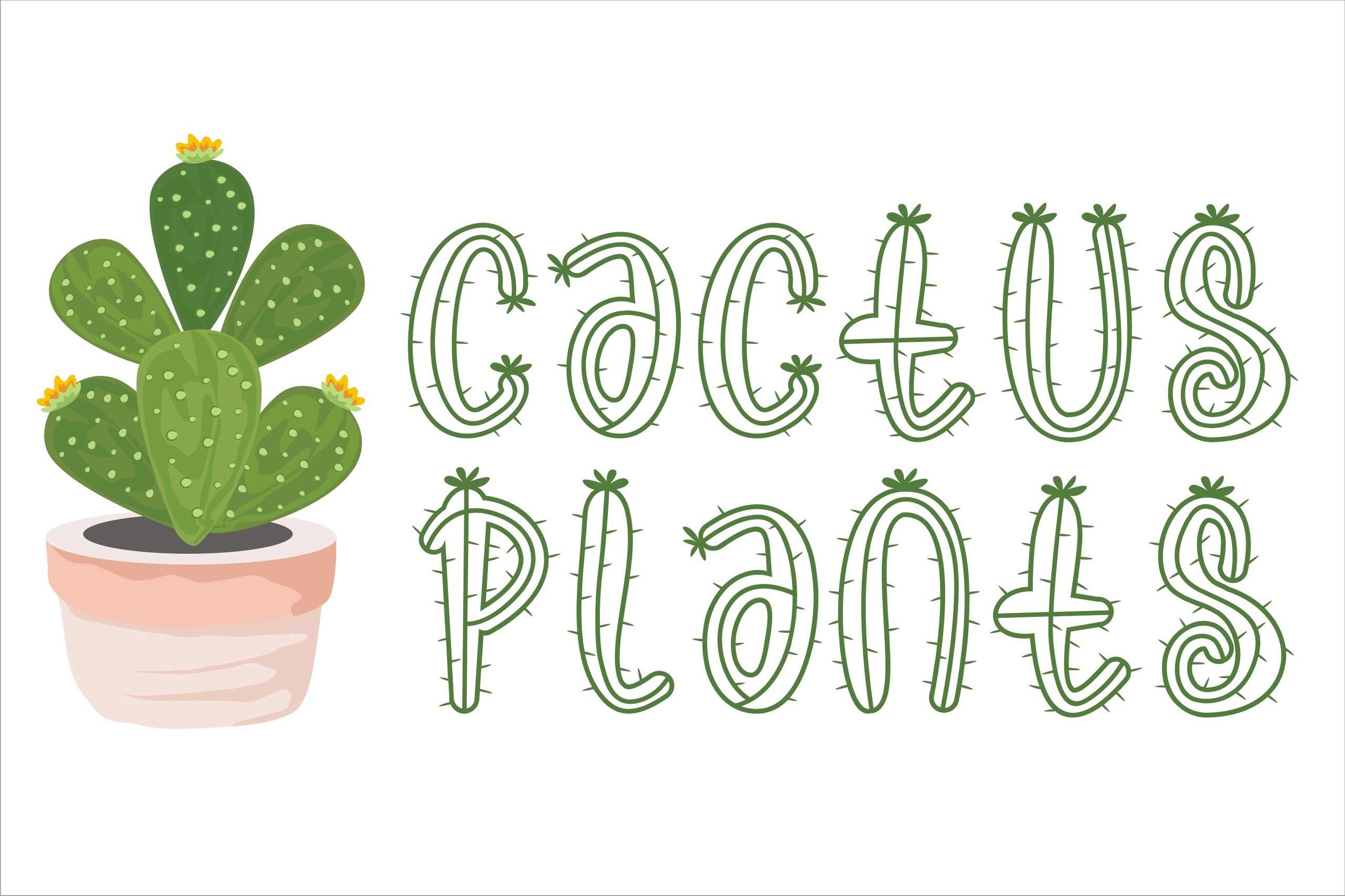 Пример шрифта Cactus Plants Regular