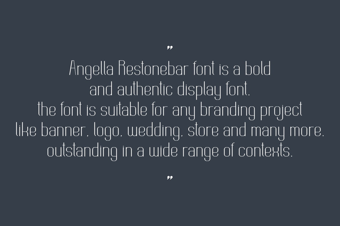 Пример шрифта Angella Restonebar Regular