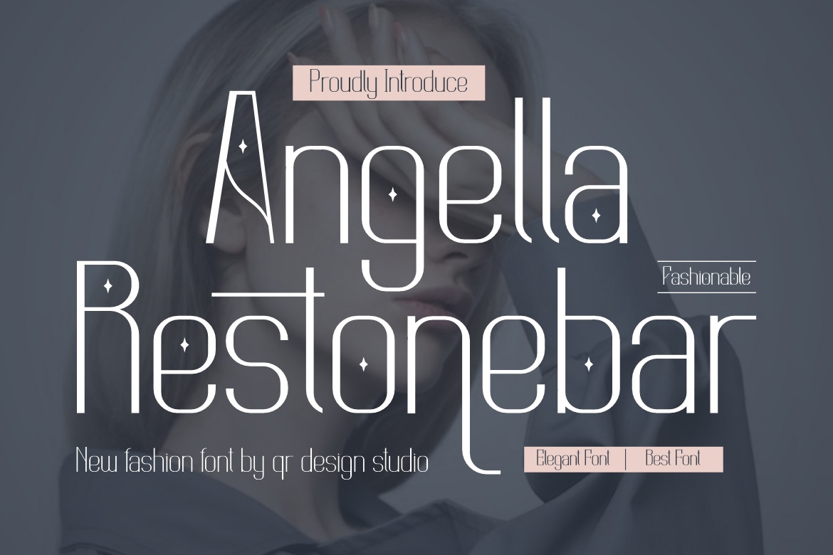 Пример шрифта Angella Restonebar