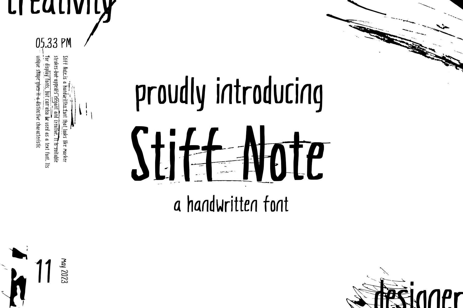 Пример шрифта Stiff Note