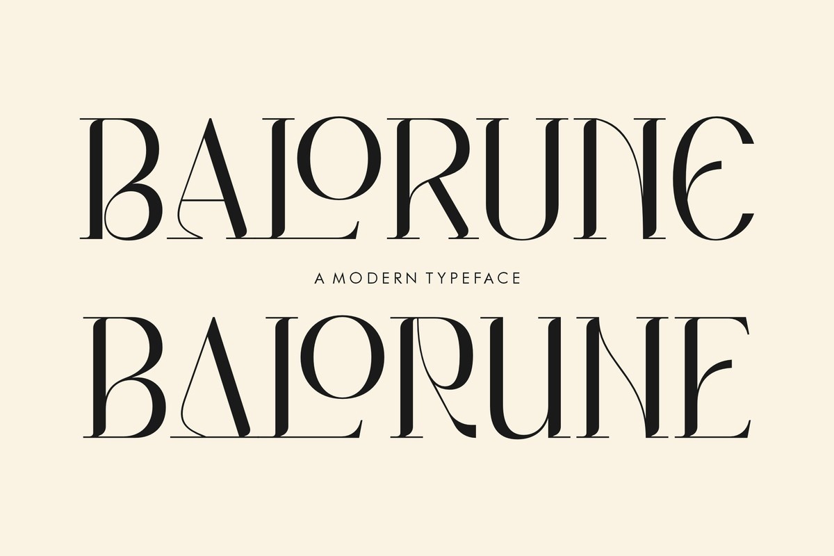 Пример шрифта Balorune Regular