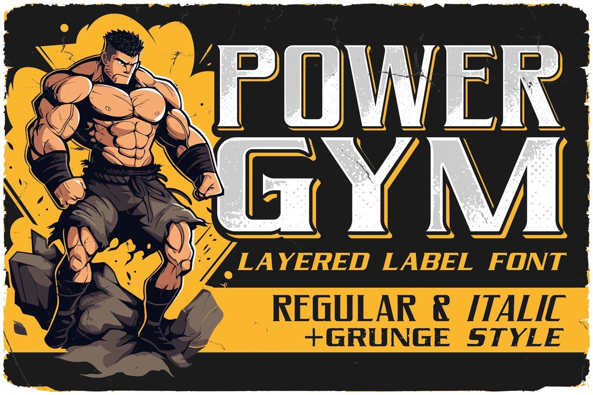Пример шрифта Power Gym