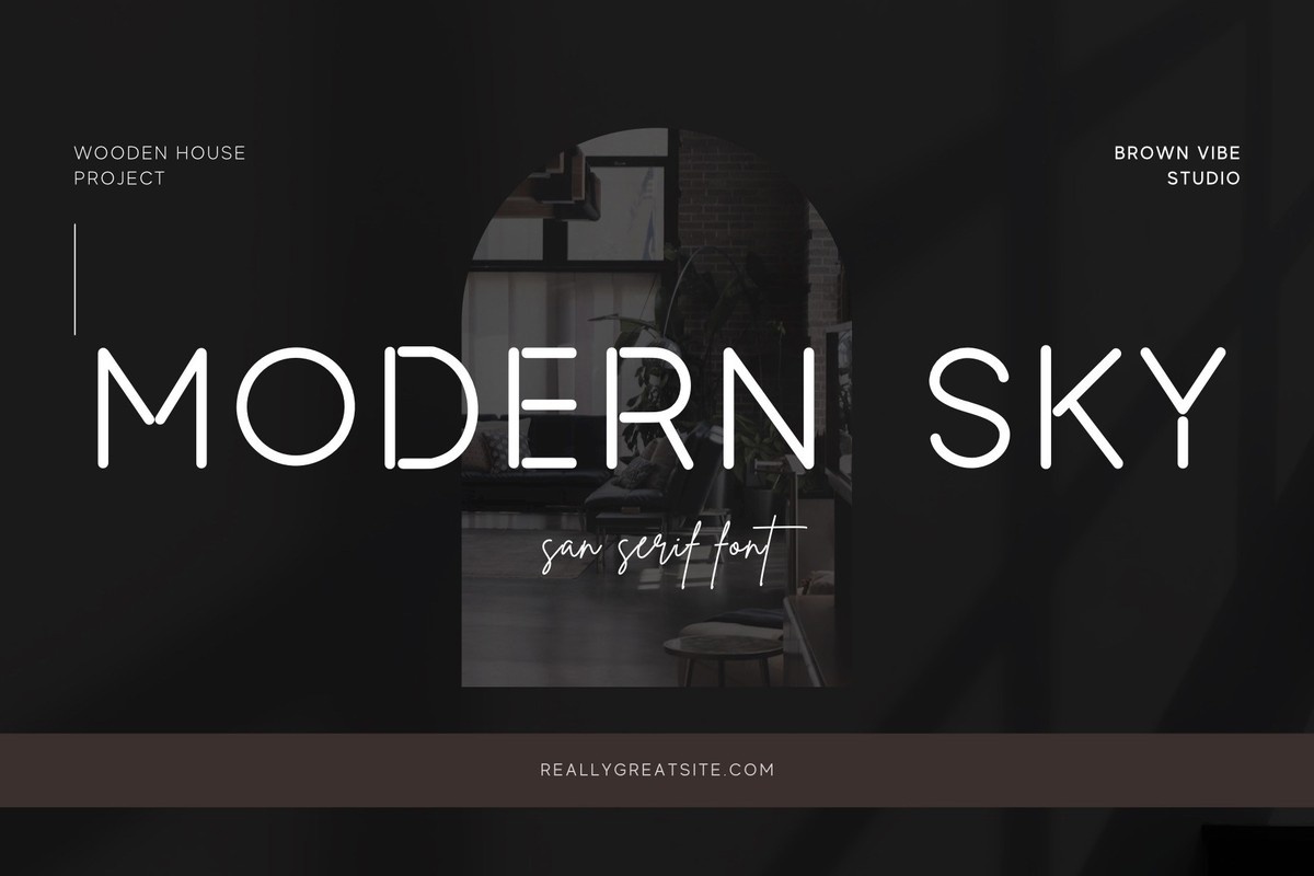 Пример шрифта Modern Sky