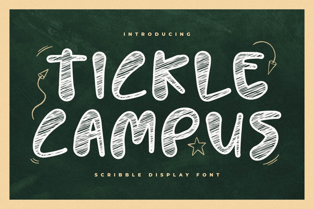 Пример шрифта Tickle Campus Scribble Outline