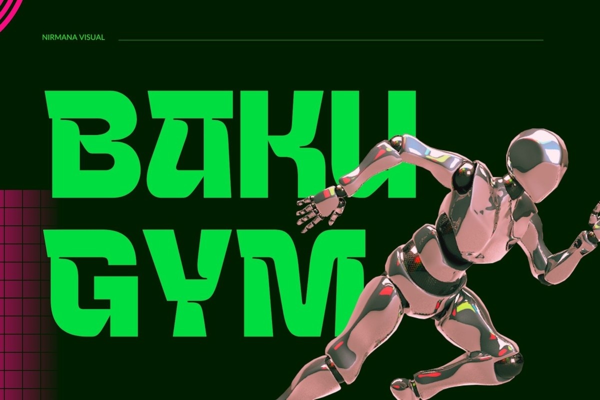 Пример шрифта Baku Gym