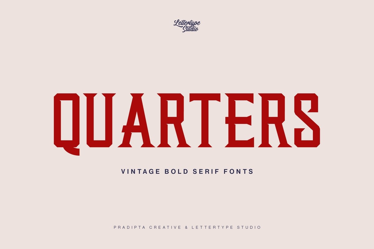 Пример шрифта Quarters Bold Italic