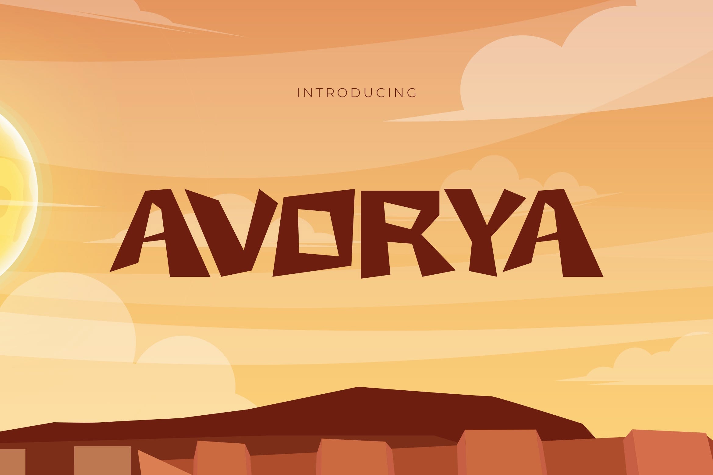 Пример шрифта Avorya