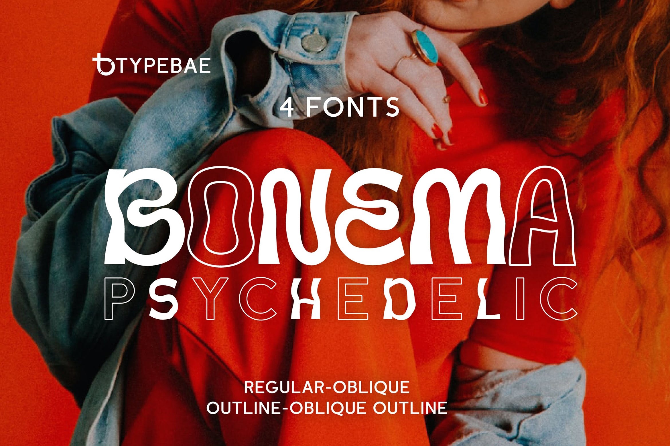 Пример шрифта Bonema Psychedelic Oblique Outline