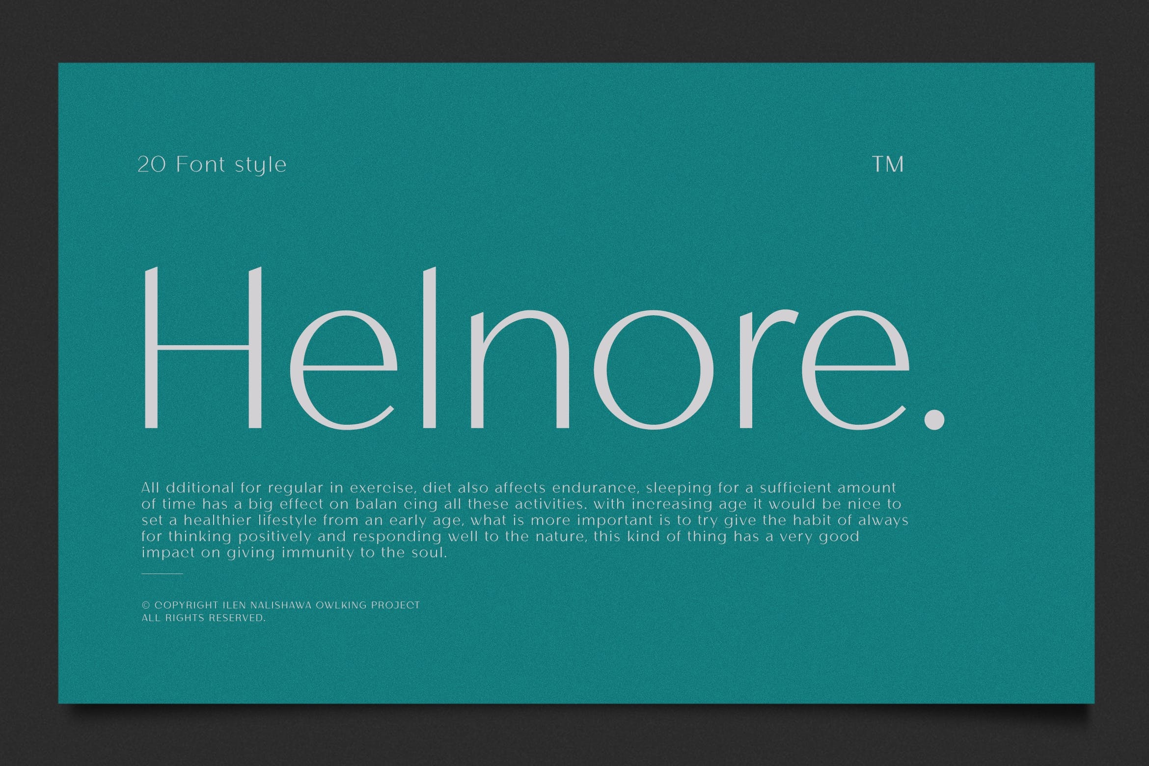 Пример шрифта Helnore