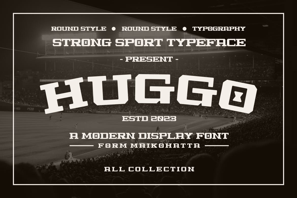 Пример шрифта Huggo Regular
