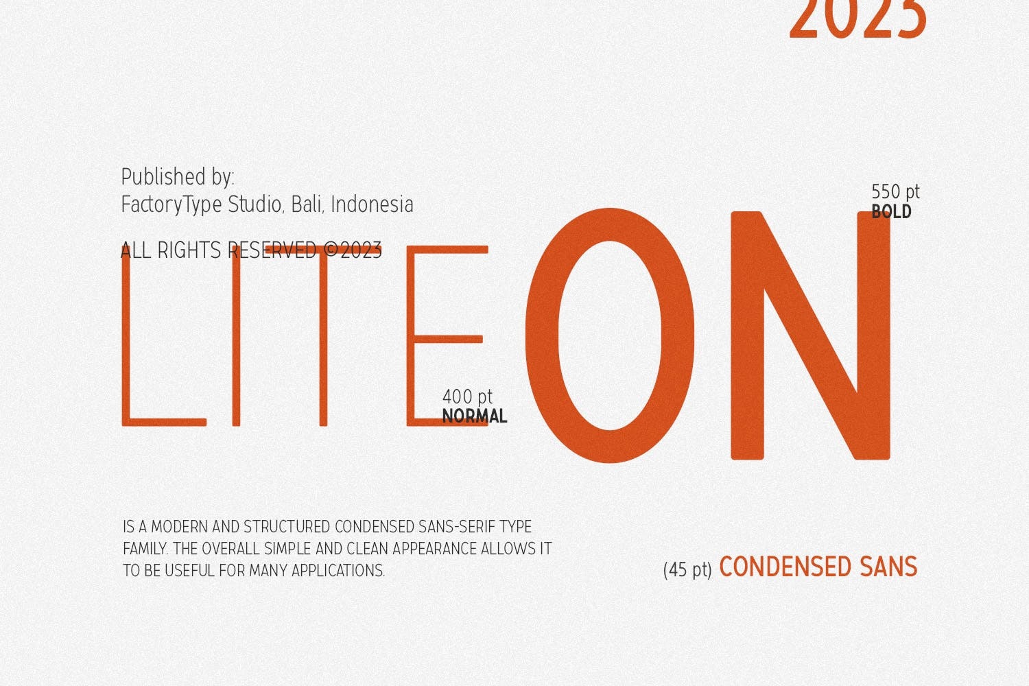 Пример шрифта LiteOn Condensed Bold