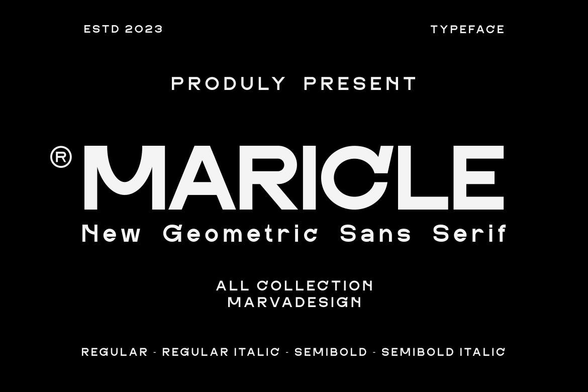 Пример шрифта Maricle SemiboldItalic