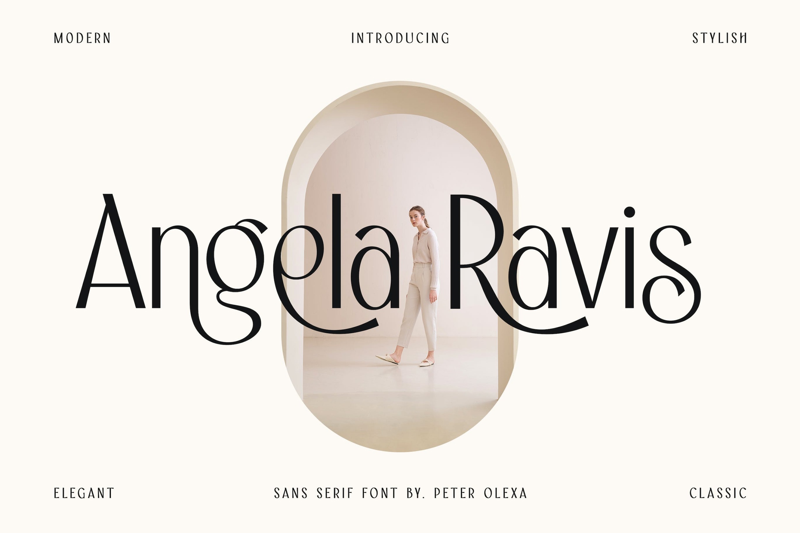 Пример шрифта Angela Ravis