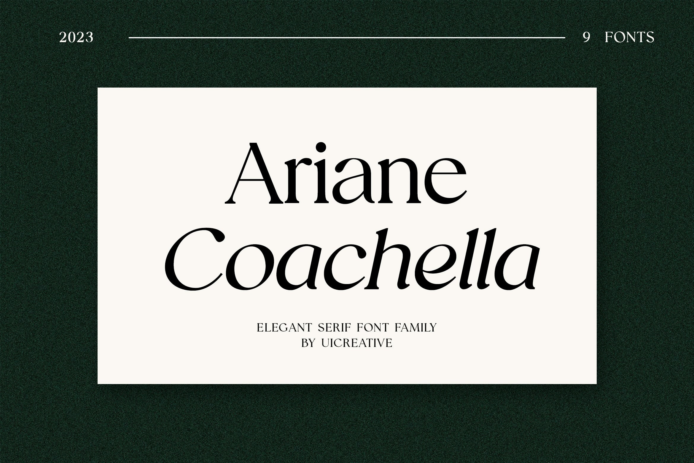 Пример шрифта Ariane Coachella Regular