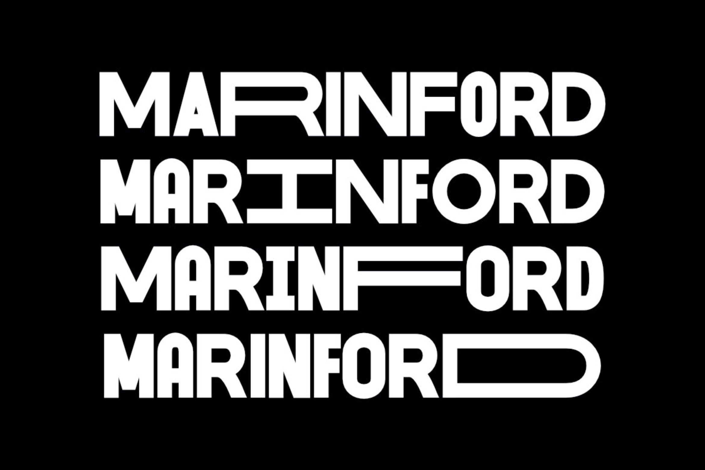 Пример шрифта Marinford oblique