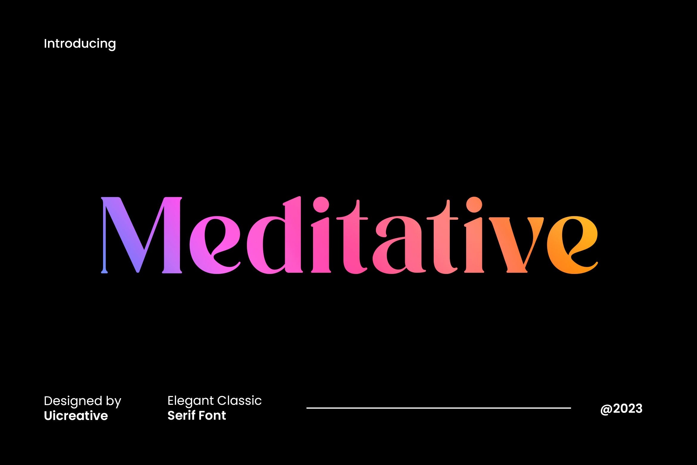 Пример шрифта Meditative Regular