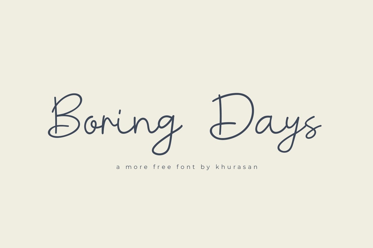 Пример шрифта Boring Days