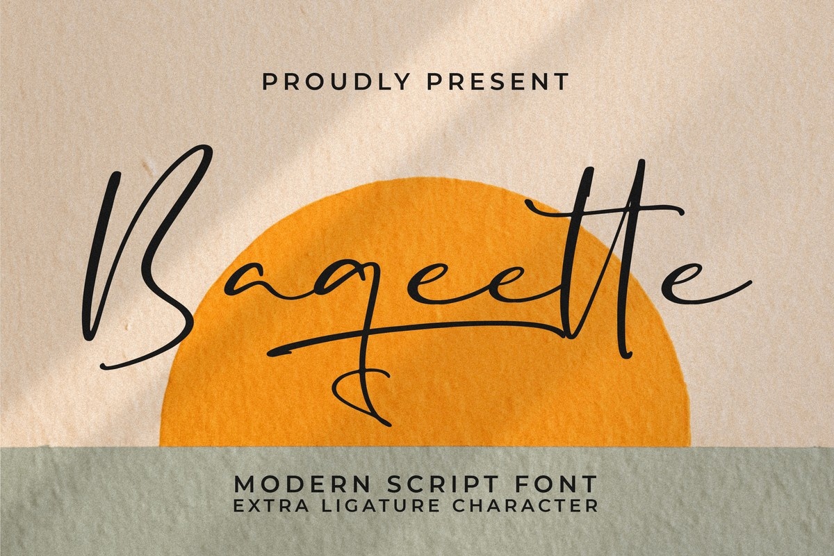 Пример шрифта Baqeette