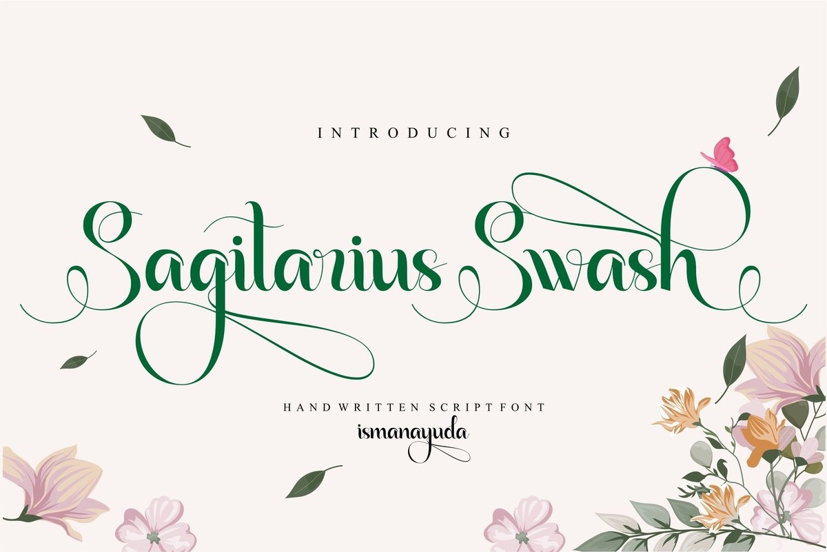 Пример шрифта Sagitarius Swash Regular