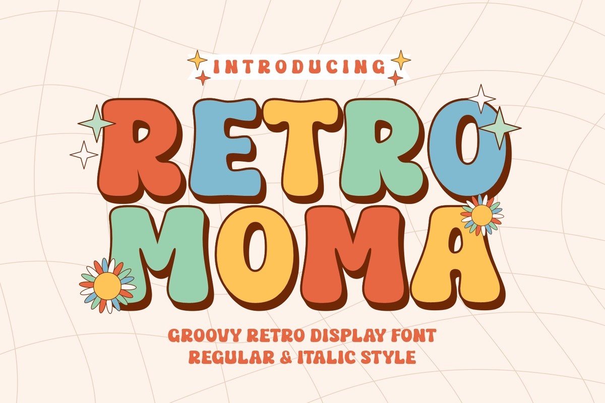 Пример шрифта Retro Moma Italic