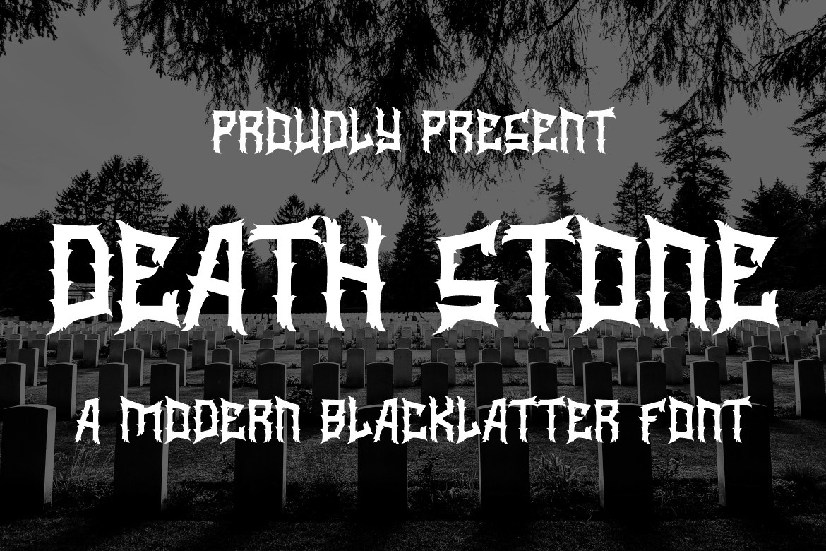 Пример шрифта Death Stone