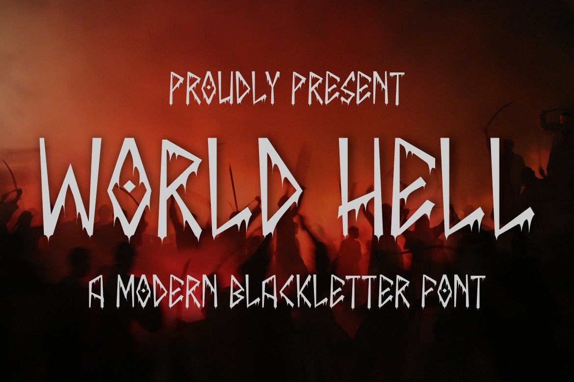 Пример шрифта World Hell HELL Regular