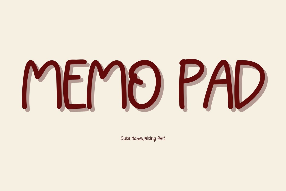 Пример шрифта Memo Pad