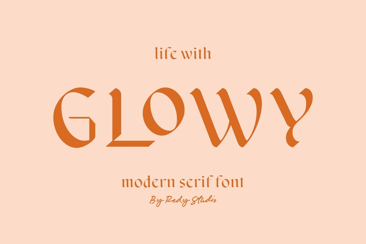 Пример шрифта Glowy Regular
